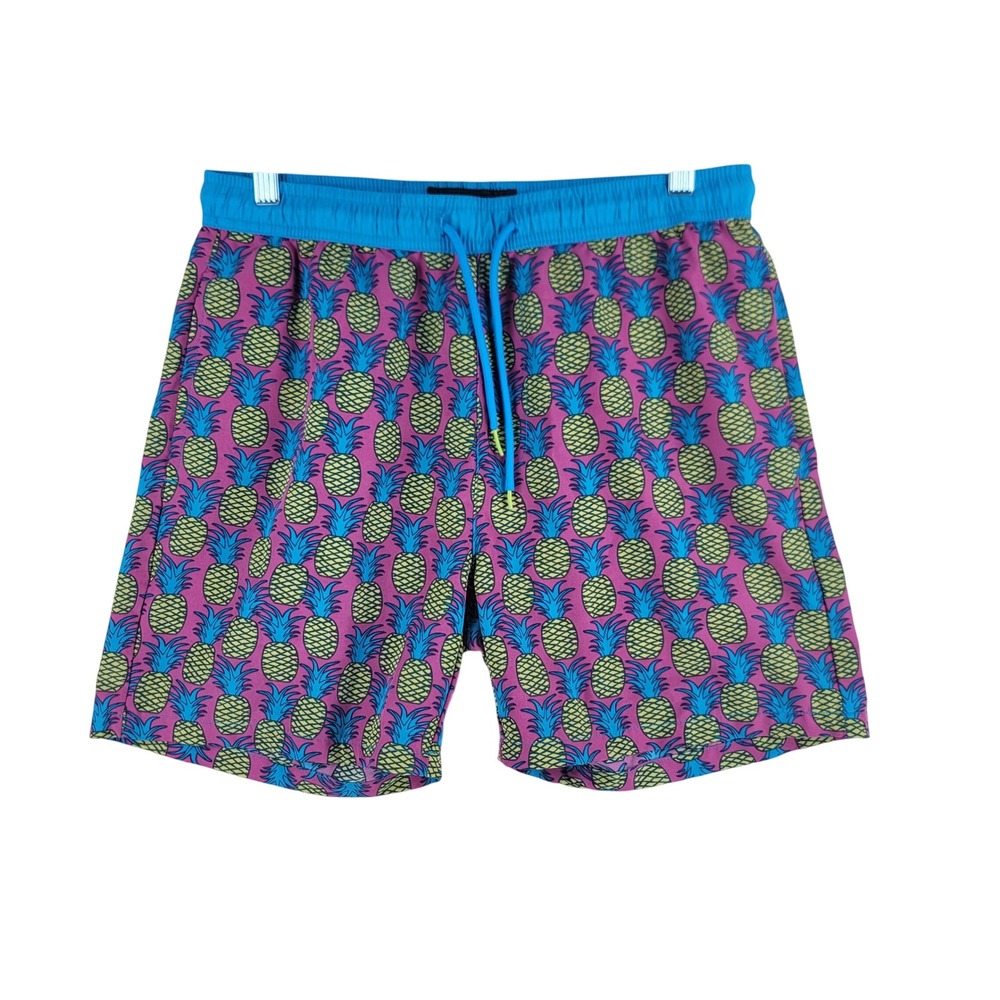 Public‎ Record Shorts Mens 31-33 Pink Pineapple Print Regular Fit Casual